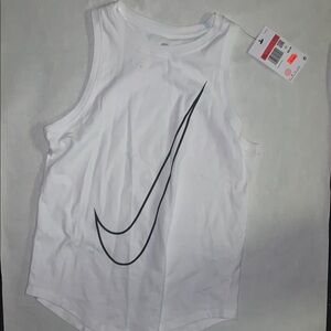 Nike White Graphic Sleeveless Muscle Tee